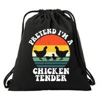 I Raise Chickens I'm Literally A Chicken Tender Funny Sunset Drawstring Bag