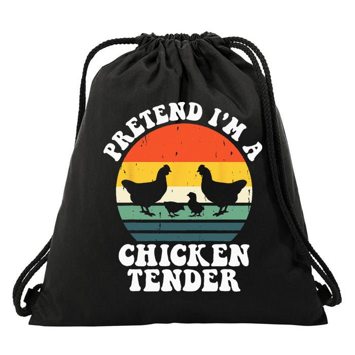 I Raise Chickens I'm Literally A Chicken Tender Funny Sunset Drawstring Bag