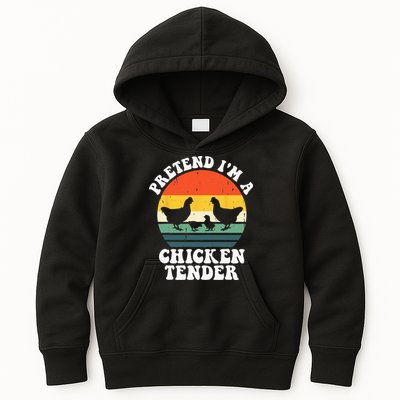 I Raise Chickens I'm Literally A Chicken Tender Funny Sunset Kids Hoodie