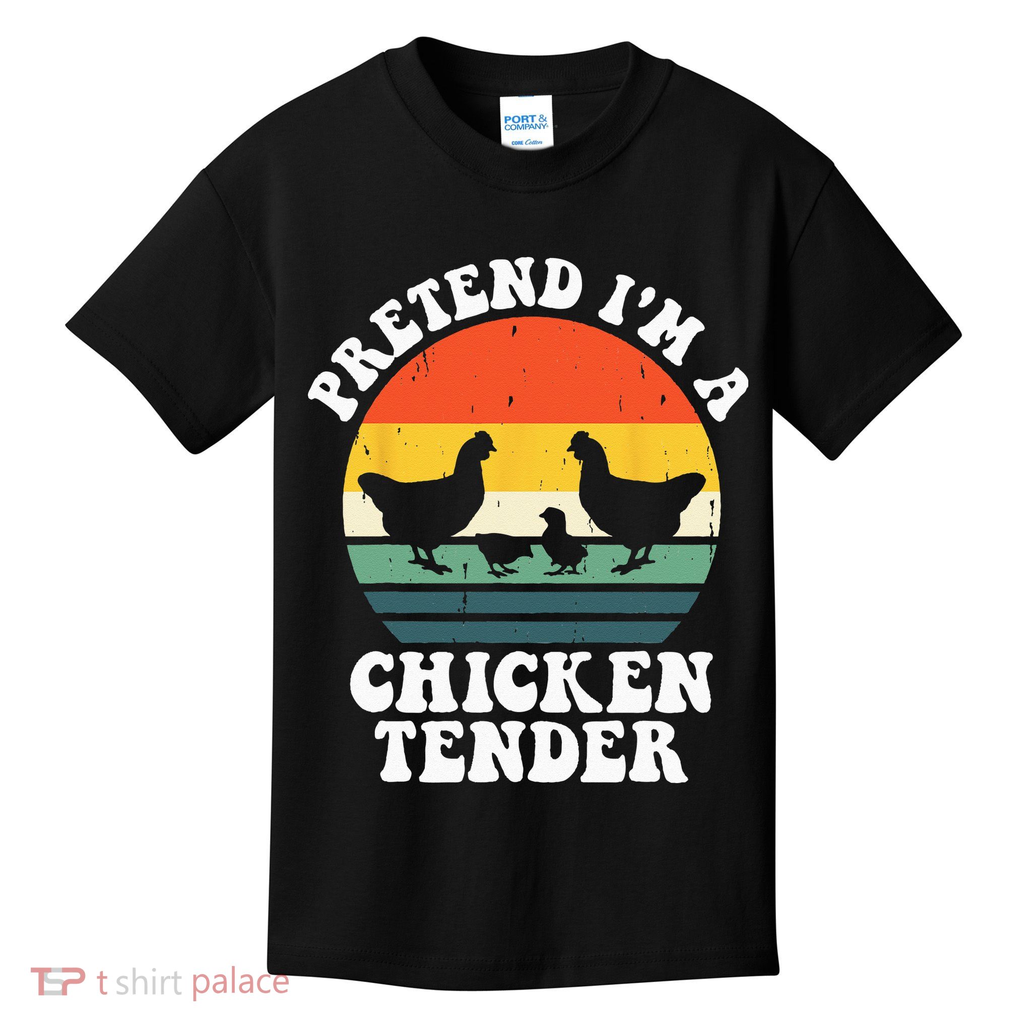 I Raise Chickens I'm Literally A Chicken Tender Funny Sunset Kids T-Shirt