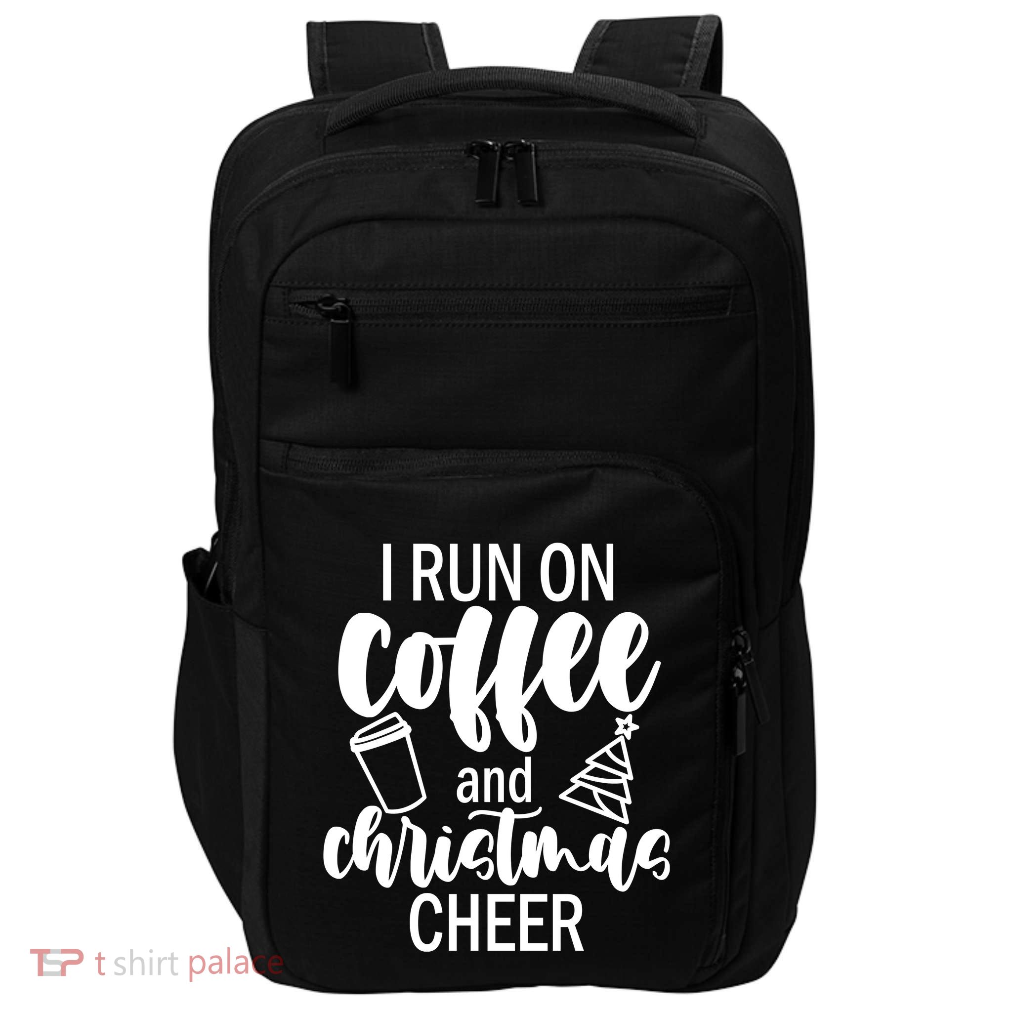 I Run Coffee And Christmas Cheer Impact Tech Backpack