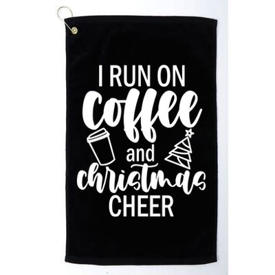 I Run Coffee And Christmas Cheer Golf Towel