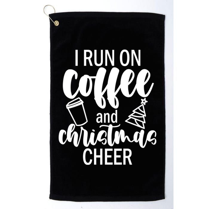 I Run Coffee And Christmas Cheer Golf Towel