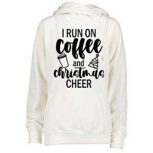 I Run Coffee And Christmas Cheer Womens Funnel Neck Pullover Hood