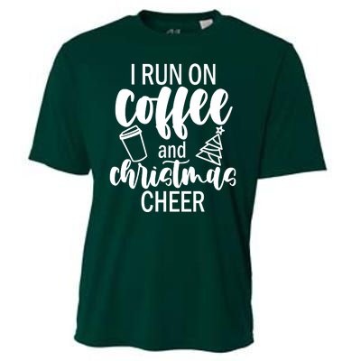 I Run Coffee And Christmas Cheer Cooling Performance Crew T-Shirt