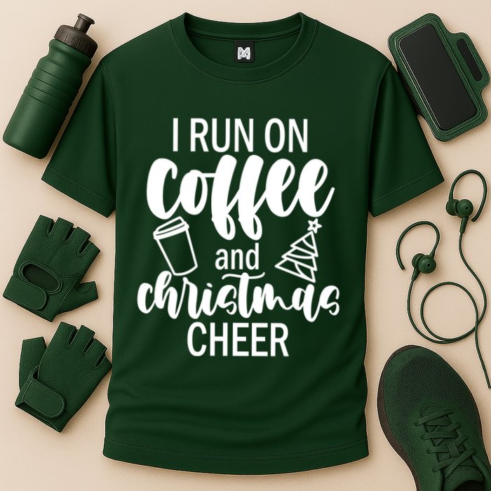 I Run Coffee And Christmas Cheer Performance Shirt