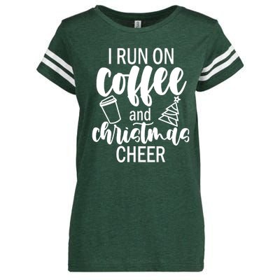 I Run Coffee And Christmas Cheer Enza Ladies Jersey Football T-Shirt