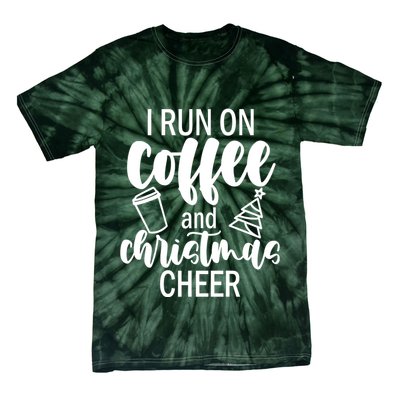 I Run Coffee And Christmas Cheer Tie-Dye T-Shirt