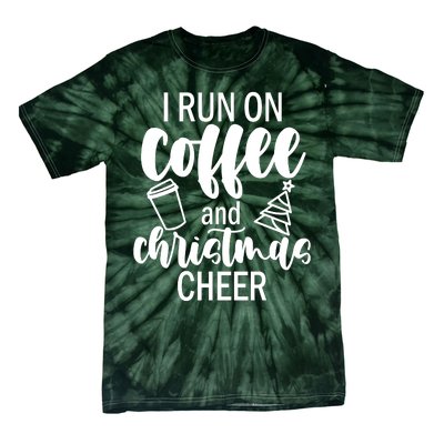 I Run Coffee And Christmas Cheer Tie-Dye T-Shirt