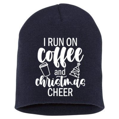 I Run Coffee And Christmas Cheer Short Acrylic Beanie