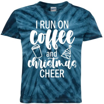 I Run Coffee And Christmas Cheer Kids Tie-Dye T-Shirt