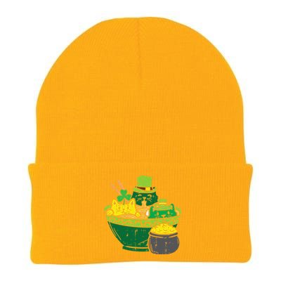 Irish Ramen Cats Cute Anime St Patricks Day Knit Cap Winter Beanie