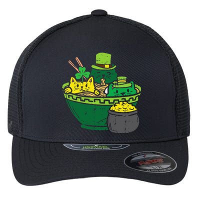 Irish Ramen Cats Cute Anime St Patricks Day Flexfit Unipanel Trucker Cap