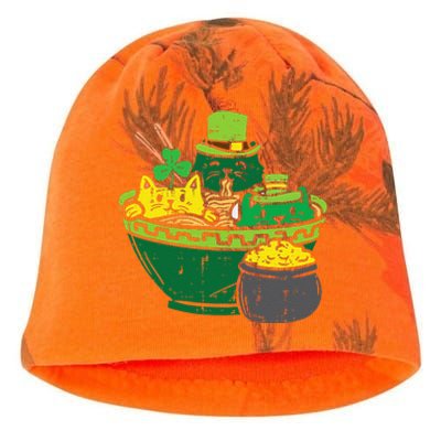 Irish Ramen Cats Cute Anime St Patricks Day Kati - Camo Knit Beanie