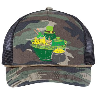 Irish Ramen Cats Cute Anime St Patricks Day Retro Rope Trucker Hat Cap