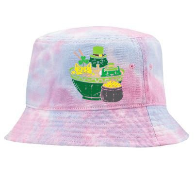 Irish Ramen Cats Cute Anime St Patricks Day Tie-Dyed Bucket Hat