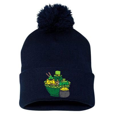 Irish Ramen Cats Cute Anime St Patricks Day Pom Pom 12in Knit Beanie