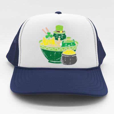 Irish Ramen Cats Cute Anime St Patricks Day Trucker Hat