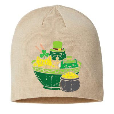 Irish Ramen Cats Cute Anime St Patricks Day Sustainable Beanie