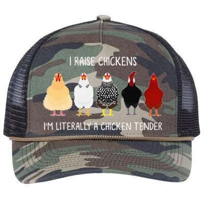 I Raise Chickens IM Literally A Chicken Tender Retro Rope Trucker Hat Cap