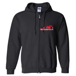 Indianapolis Race Car Indiana Automobile Racing Souvenir Full Zip Hoodie