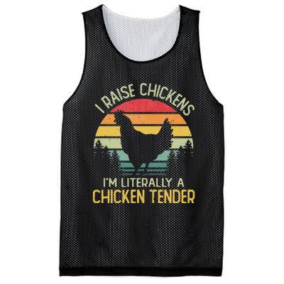 I Raise Chickens I'm Literally A Chicken Tender Vintage Mesh Reversible Basketball Jersey Tank