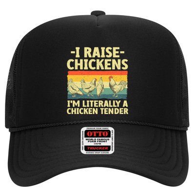 I Raise Chickens Im Literally A Chicken Tender Funny Chicken Trucker Hat