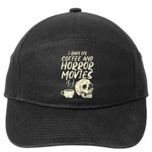 I Run Coffee Horror Movies Skull Skeleton Fun Halloween 7-Panel Snapback Hat