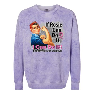 Breast Cancer, If Rosie Can Do It Breast Cancer Warrior Colorblast Crewneck Sweatshirt