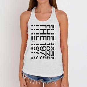 Indie Rock Cool Popular Band Notes Album Cover 1975 Reflect Women's Knotted Racerback Tank