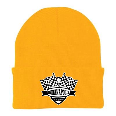 Indianapolis Racing Checkered Flag Knit Cap Winter Beanie