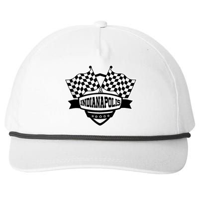 Indianapolis Racing Checkered Flag Snapback Five-Panel Rope Hat