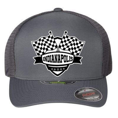 Indianapolis Racing Checkered Flag Flexfit Unipanel Trucker Cap