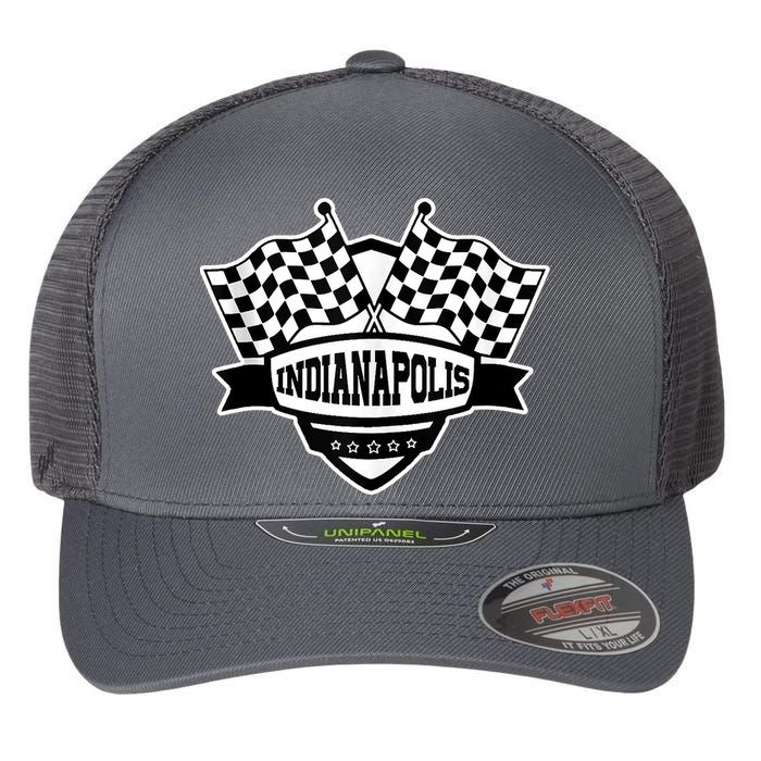 Indianapolis Racing Checkered Flag Flexfit Unipanel Trucker Cap