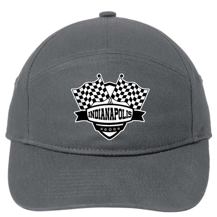 Indianapolis Racing Checkered Flag 7-Panel Snapback Hat