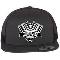 Indianapolis Racing Checkered Flag Flat Bill Trucker Hat