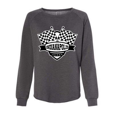 Indianapolis Racing Checkered Flag Womens California Wash Sweatshirt