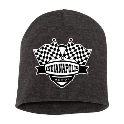 Indianapolis Racing Checkered Flag Short Acrylic Beanie