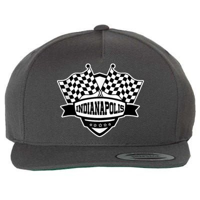 Indianapolis Racing Checkered Flag Wool Snapback Cap