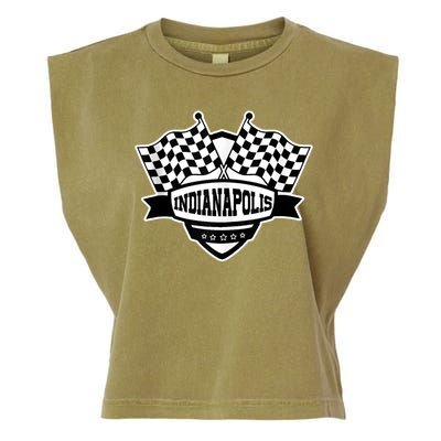 Indianapolis Racing Checkered Flag Garment-Dyed Women's Muscle Tee