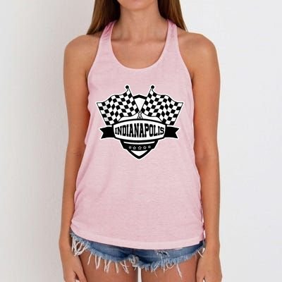 Indianapolis Racing Checkered Flag Women's Knotted Racerback Tank