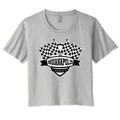 Indianapolis Racing Checkered Flag Women's Crop Top Tee