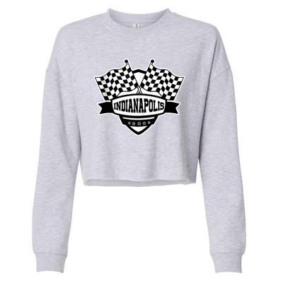 Indianapolis Racing Checkered Flag Cropped Pullover Crew