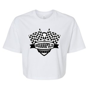 Indianapolis Racing Checkered Flag Bella+Canvas Jersey Crop Tee