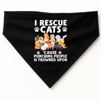 I Rescue Cats Because Punching People Is Frowned Upon USA-Made Doggie Bandana