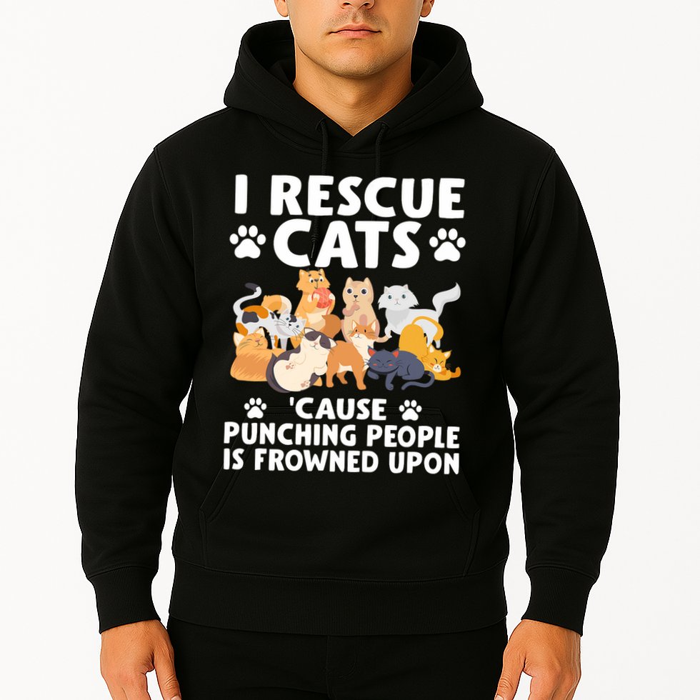 I Rescue Cats Because Punching People Is Frowned Upon Hoodie