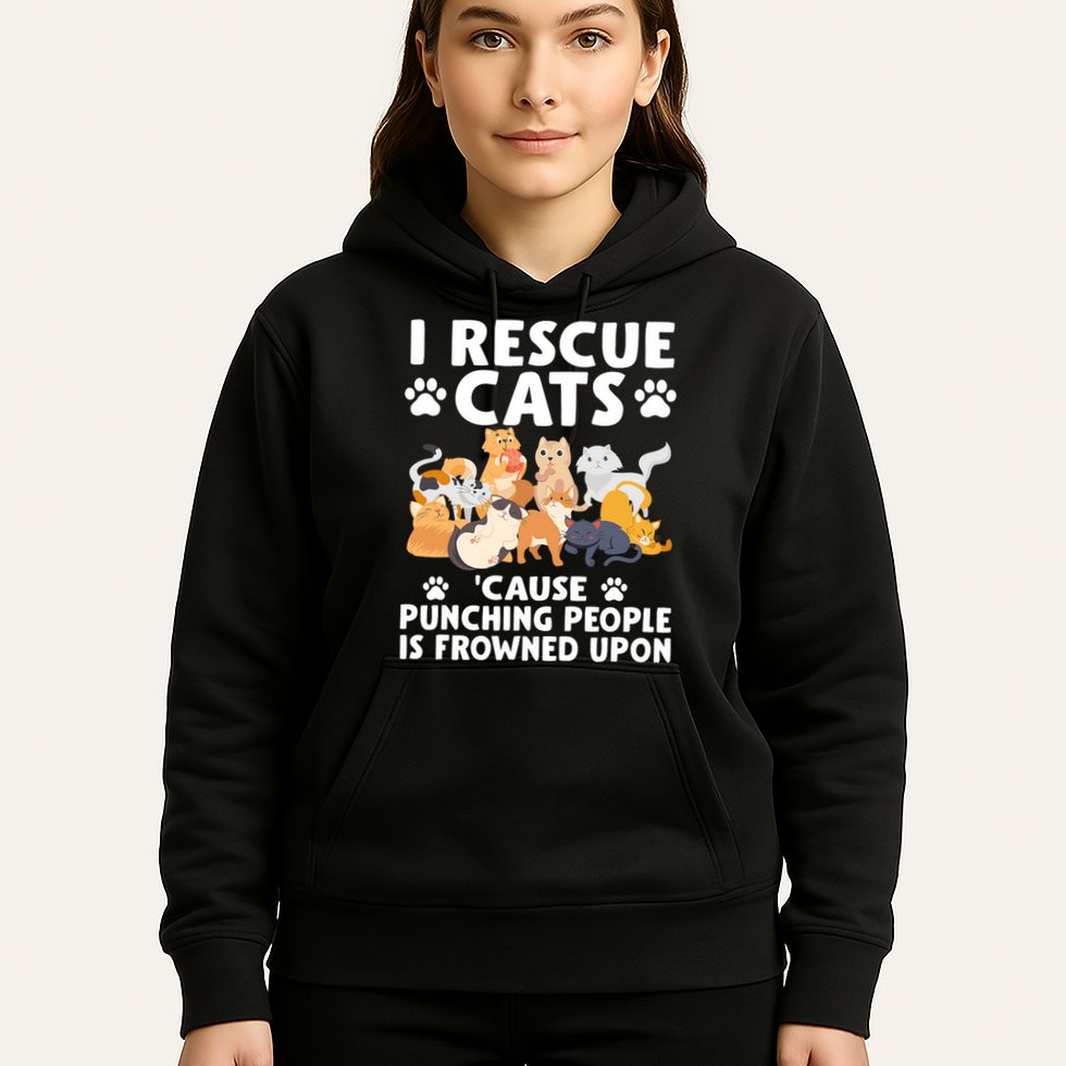 I Rescue Cats Because Punching People Is Frowned Upon Hoodie