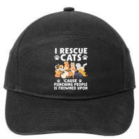 I Rescue Cats Because Punching People Is Frowned Upon 7-Panel Snapback Hat