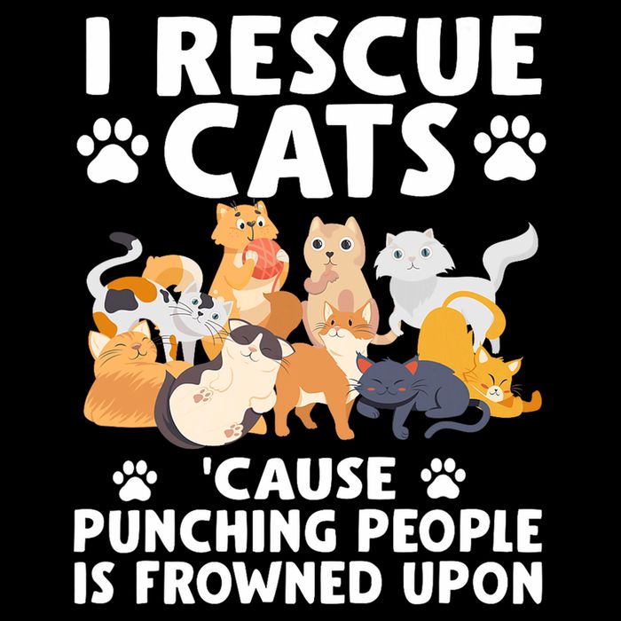 I Rescue Cats Because Punching People Is Frowned Upon 16 in Basic Backpack