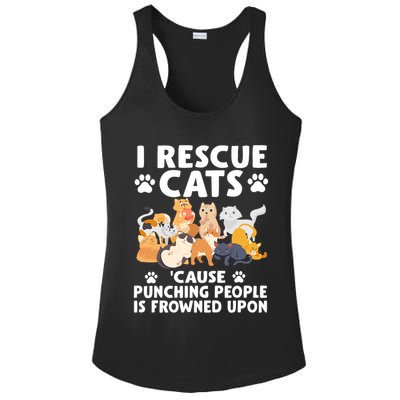 I Rescue Cats Because Punching People Is Frowned Upon Ladies PosiCharge Competitor Racerback Tank